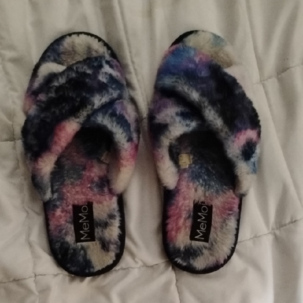 Cozy Blue and Purple Plush Slippers